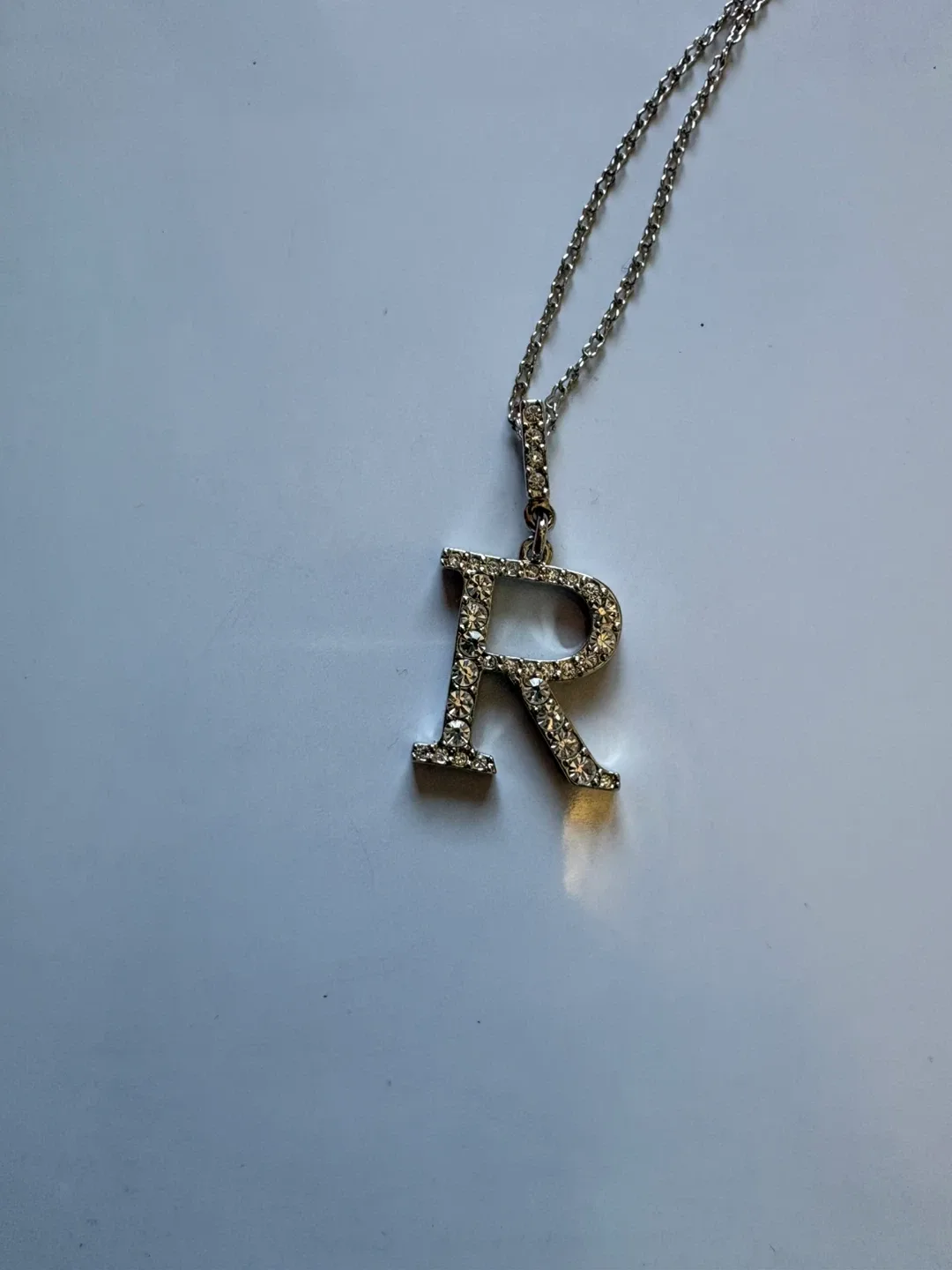Silver Initial 'R' Necklace image indicator(2)