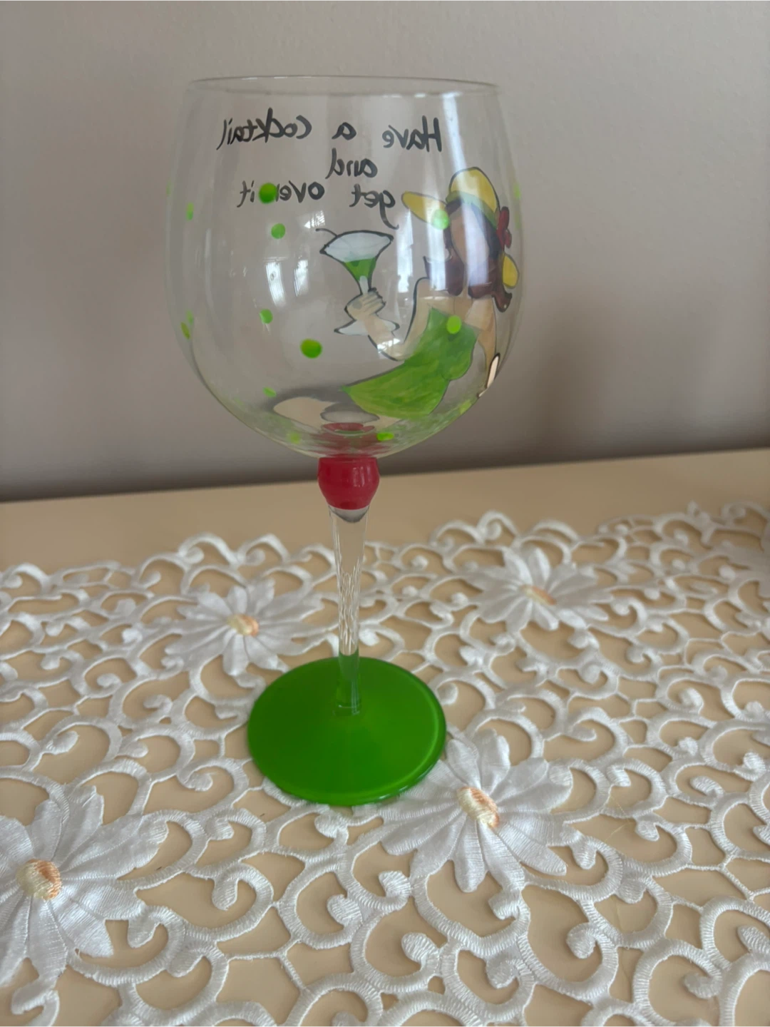 Hand-painted wine glass - photo 3