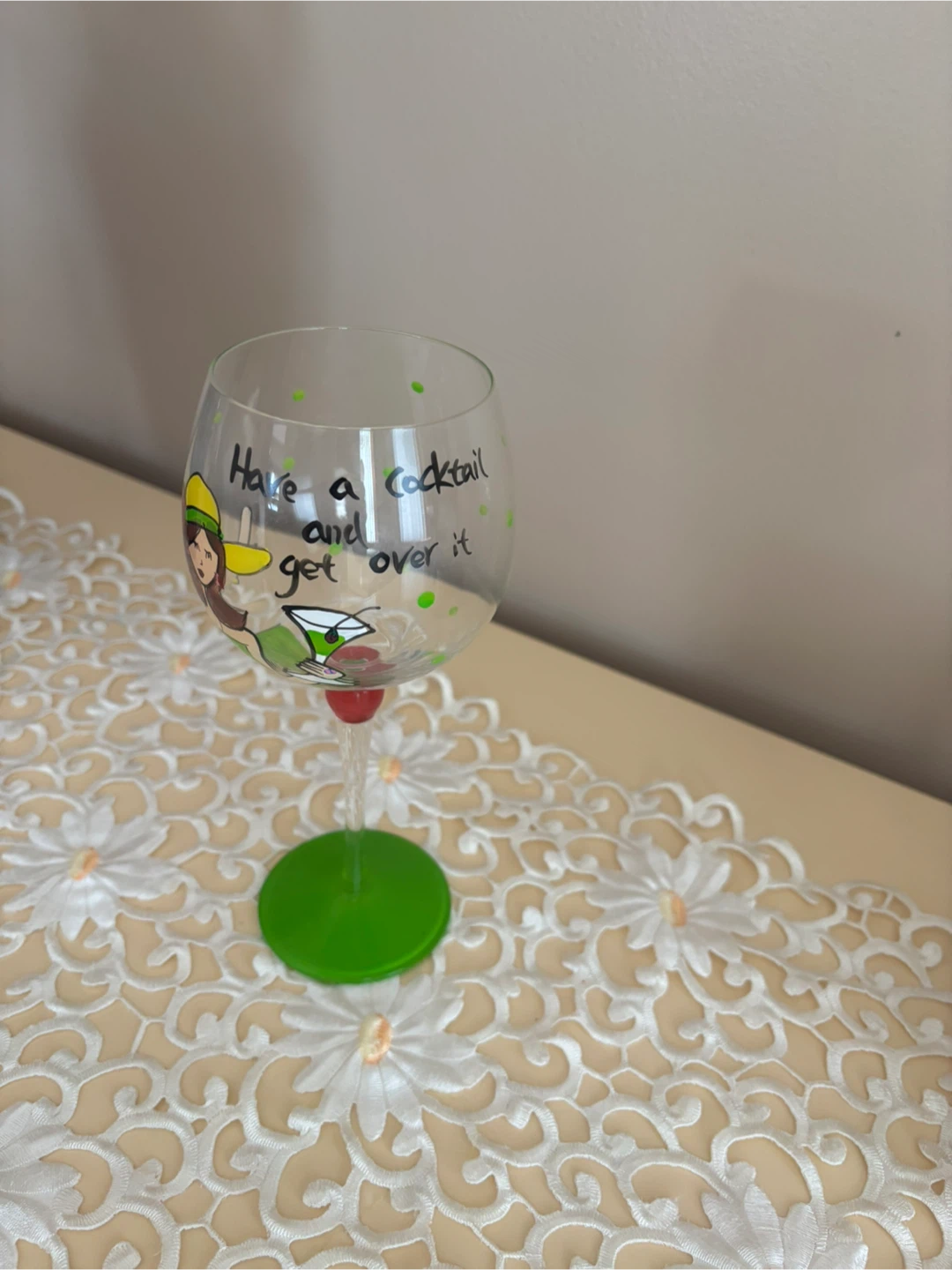 Hand-painted wine glass - photo 2