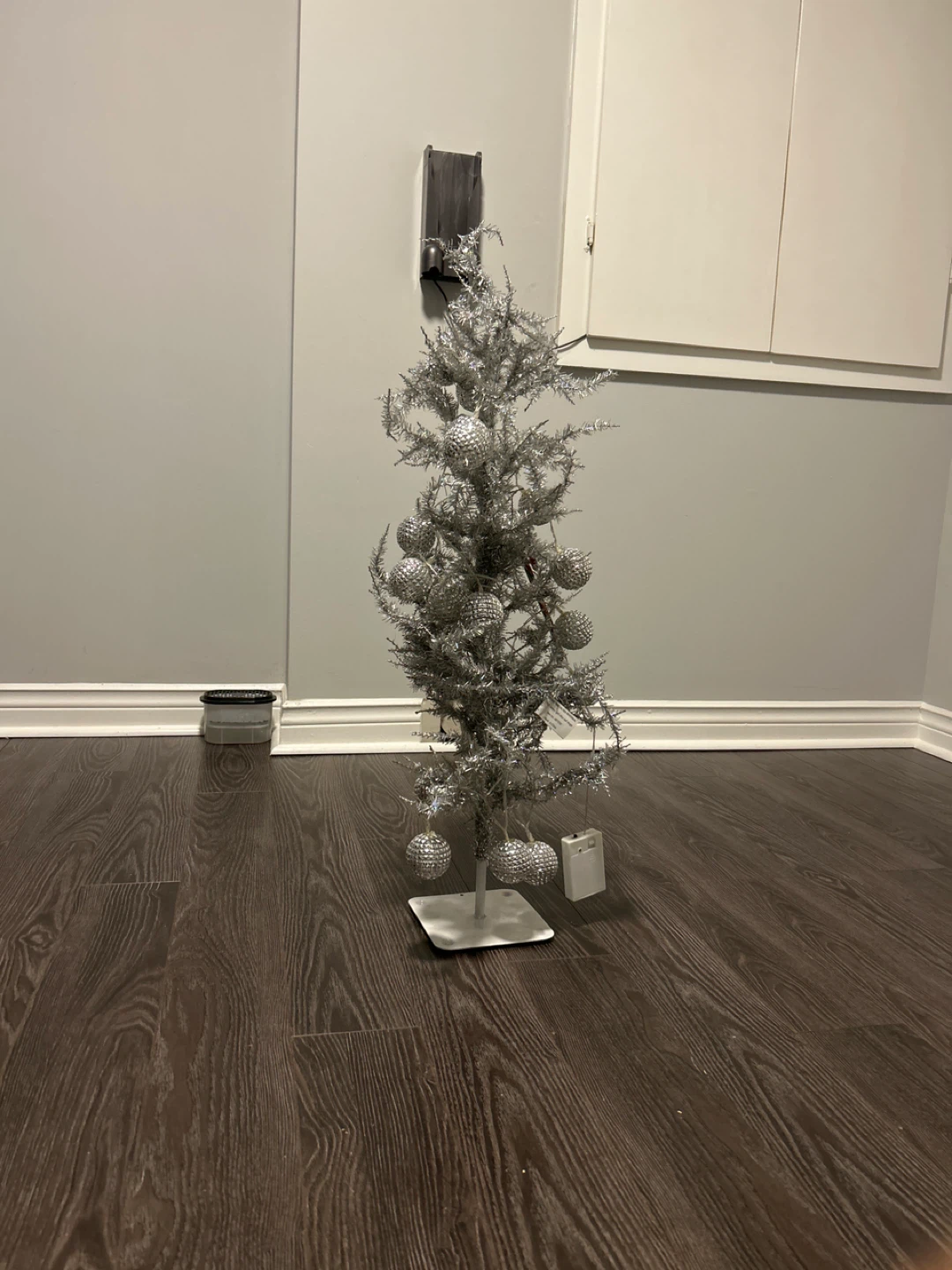 Silver Christmas Tree with Ornaments