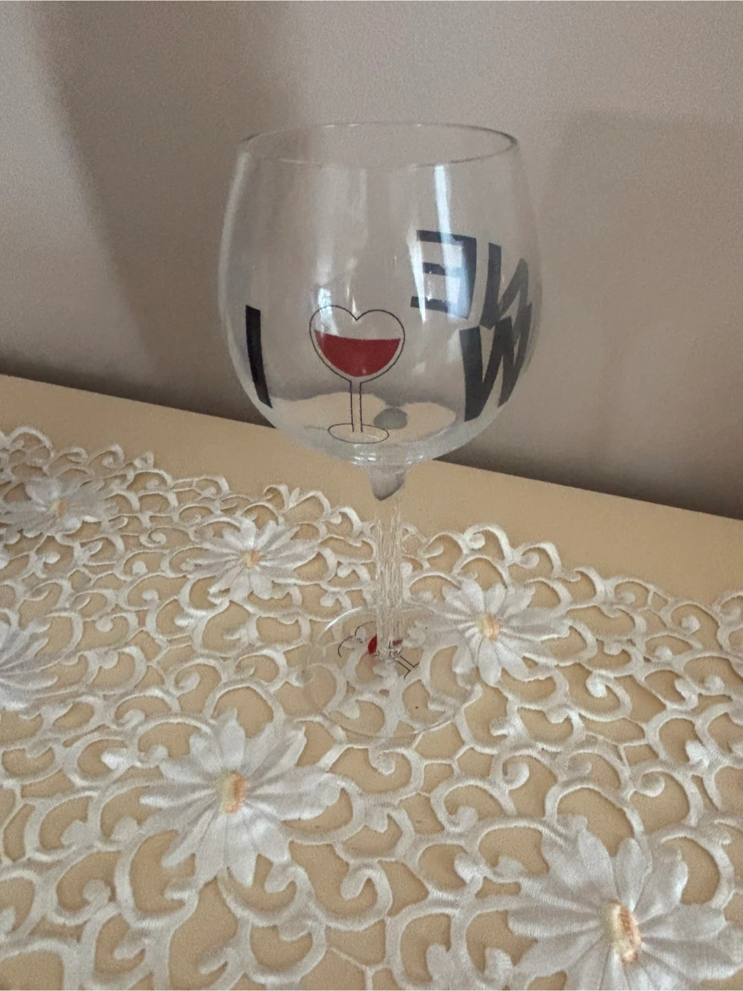 I Love Wine Glass