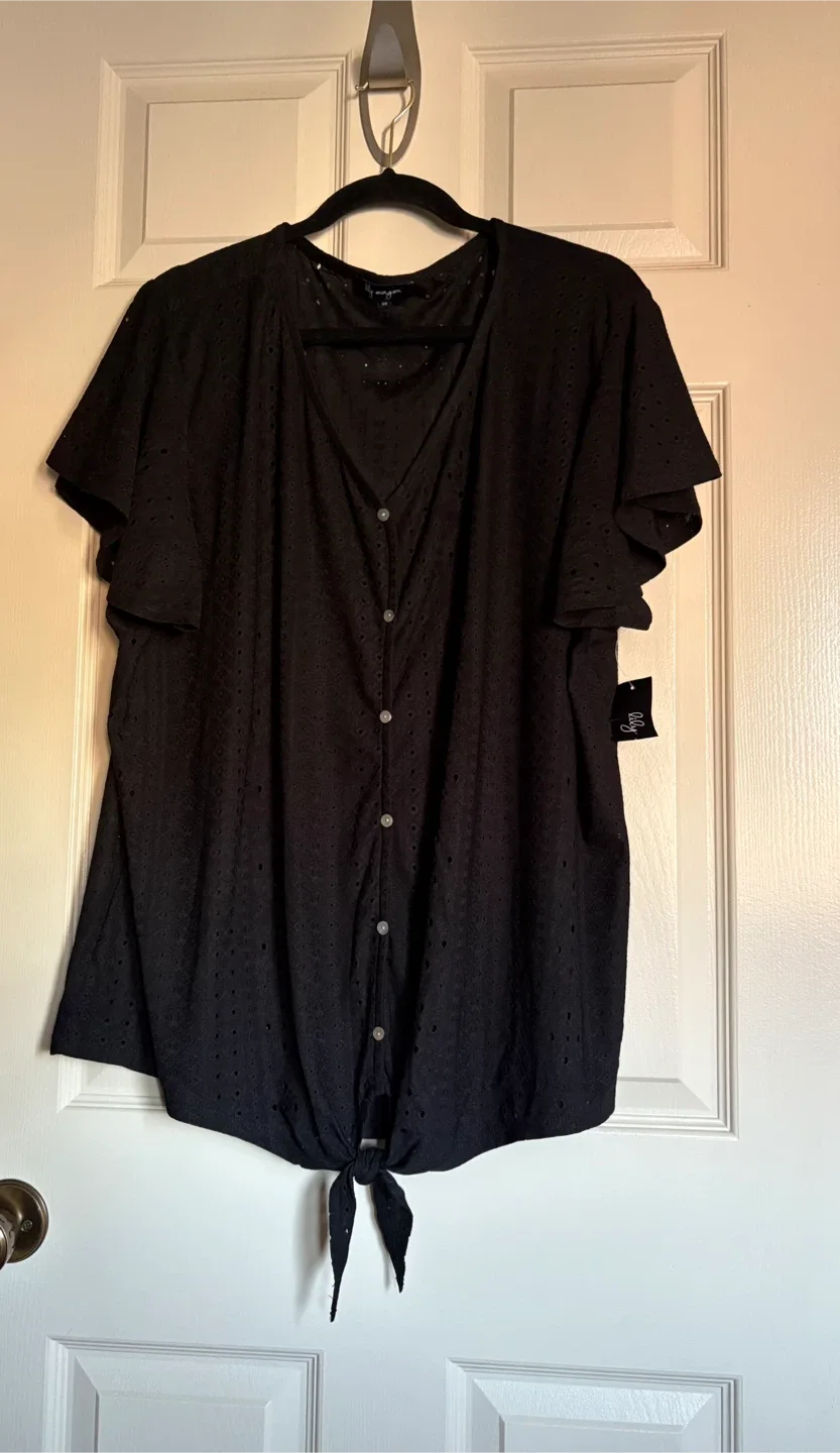Lily Morgan Women’s Shortsleeved Blouse NWT - Sz 3X thumbnail