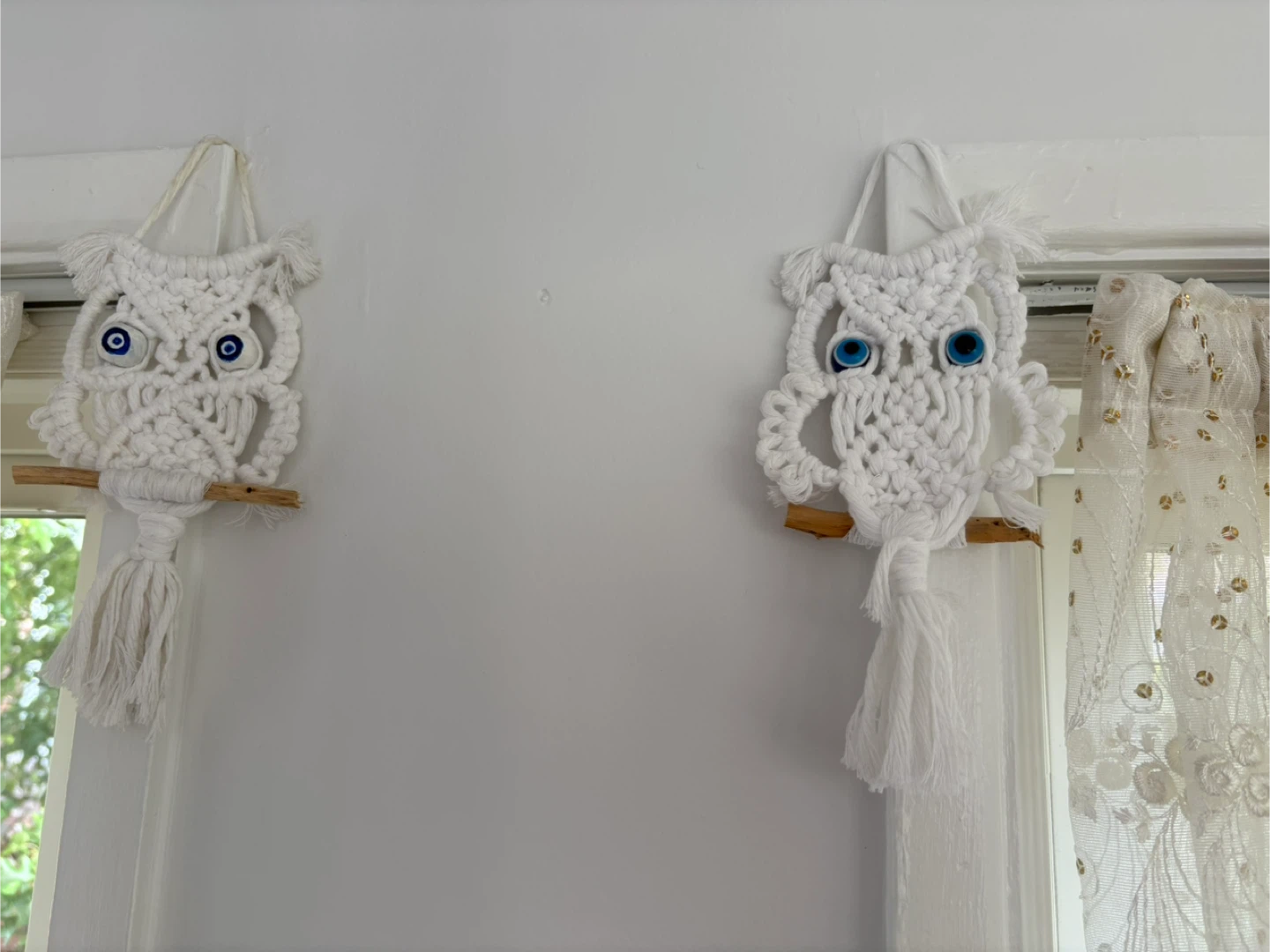 Hand Made Macrame Owl Wall Hanging Decor