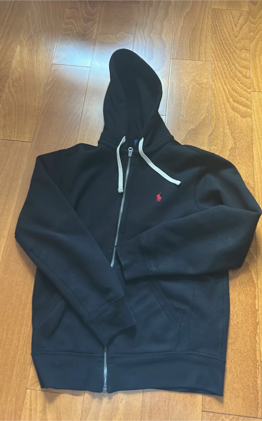 Real Ralph Lauren Black Full Zip Hoodie size small - photo 2