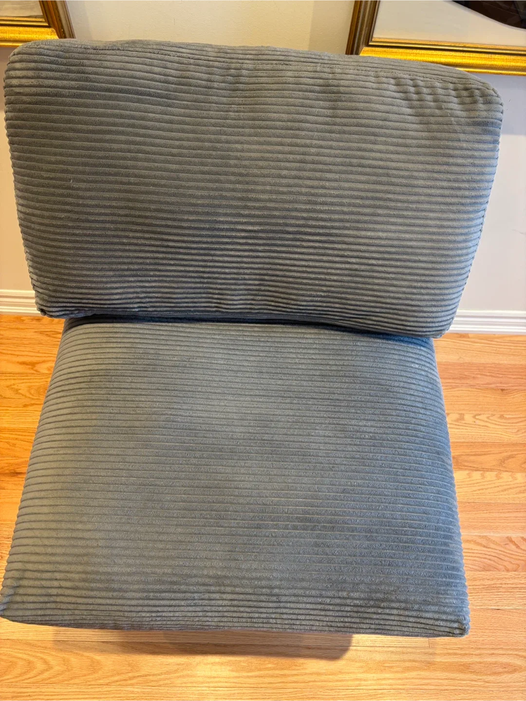 Grey Corduroy Accent Chair- AS IS thumbnail