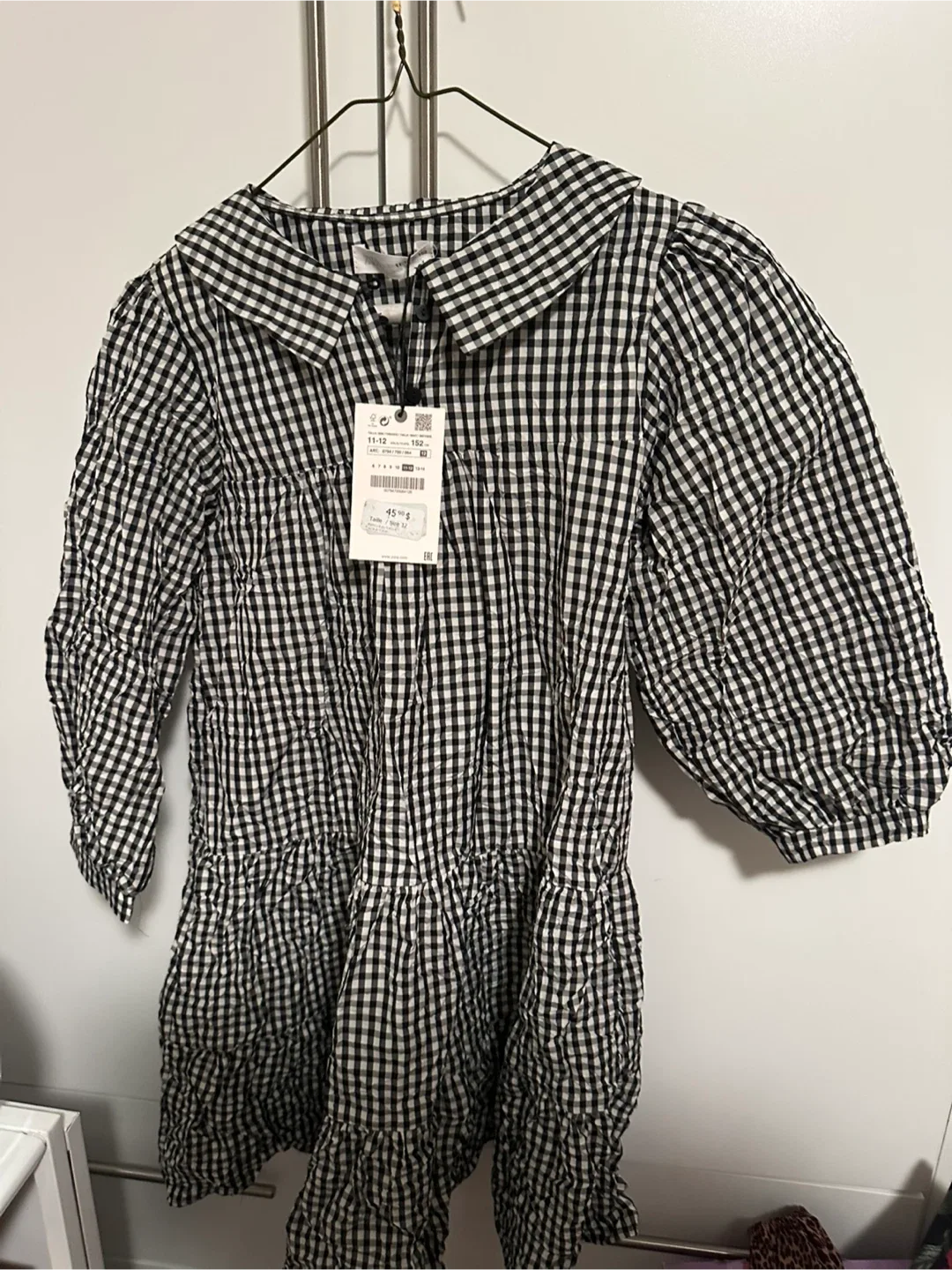 Zara Gingham Dress Size 11-12 thumbnail