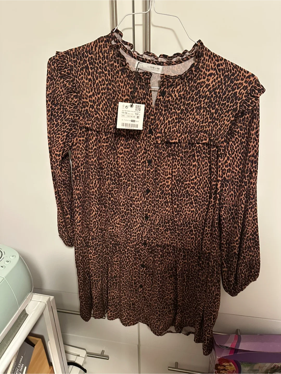 Zara Leopard Print Dress - Size 11-12 thumbnail