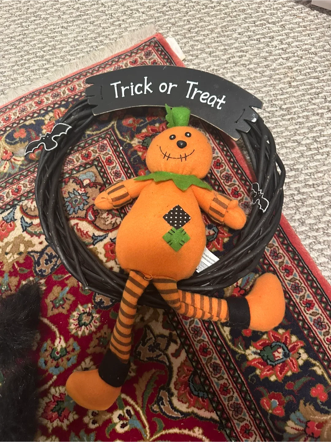 Halloween Pumpkin Wreath Decoration thumbnail