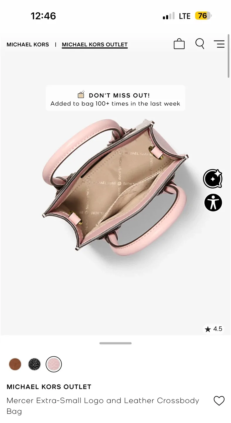 New Michael Kors Mercer Extra-Small Crossbody Bag image indicator(3)