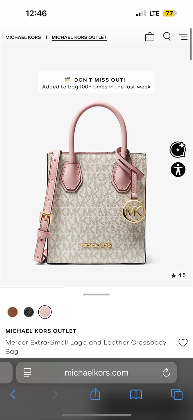 New Michael Kors Mercer Extra-Small Crossbody Bag - photo 2
