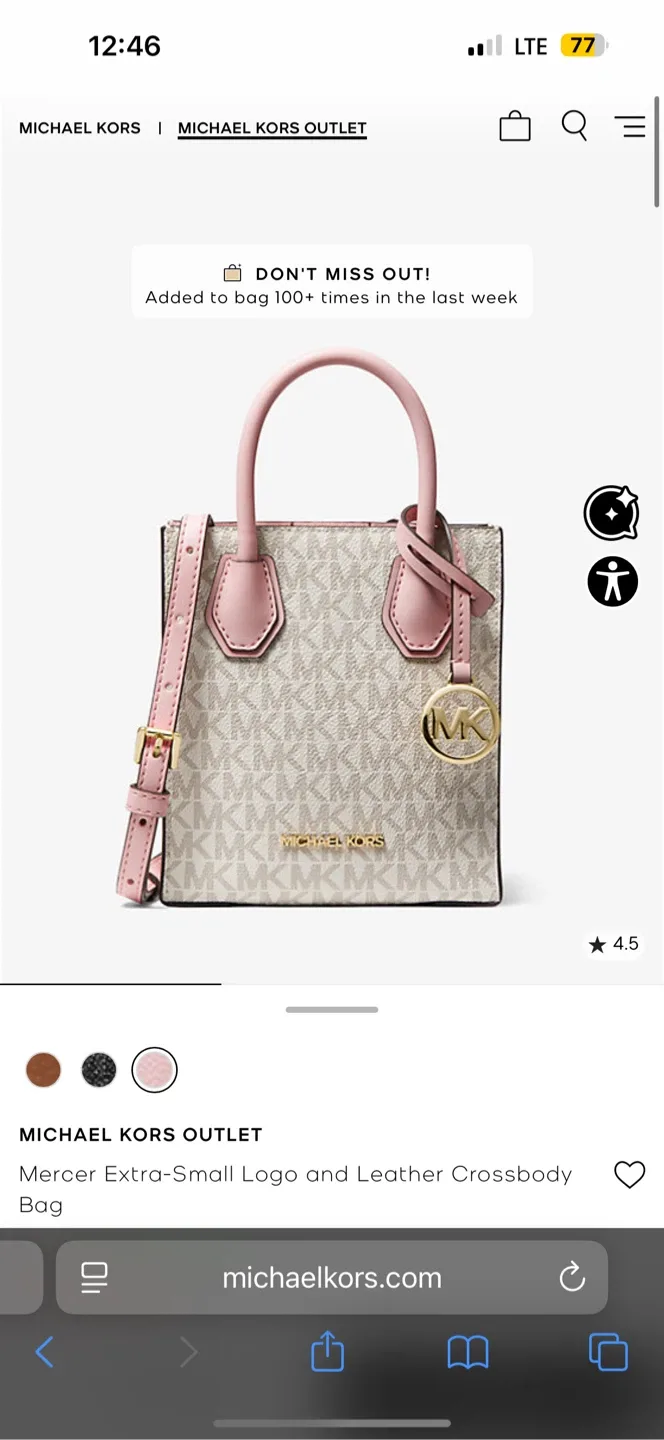 New Michael Kors Mercer Extra-Small Crossbody Bag image indicator(2)