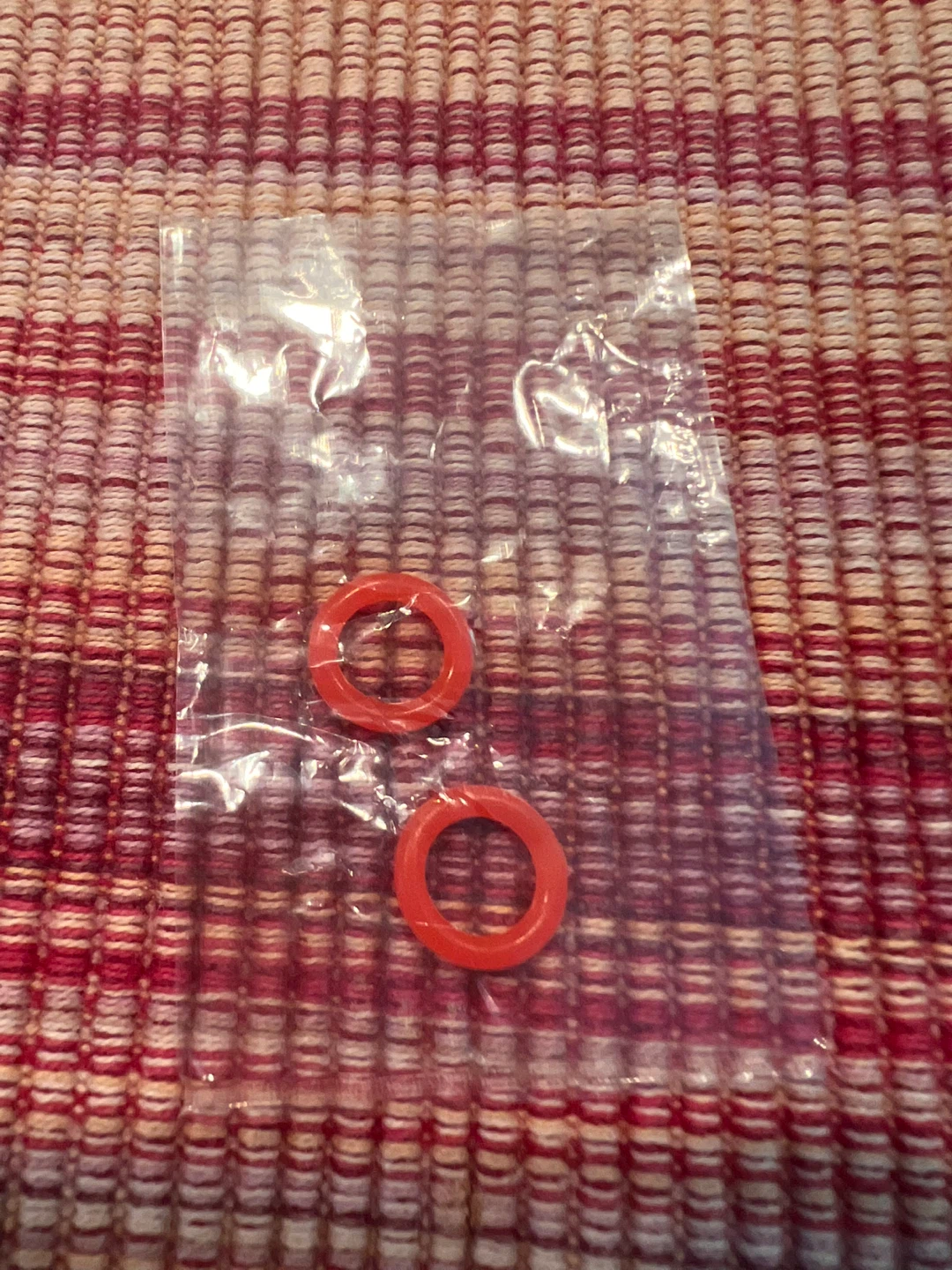 Two Small Red Rubber O-Rings