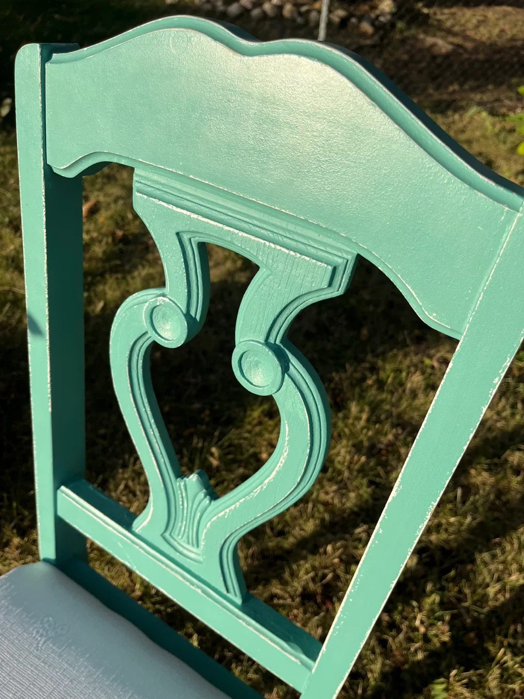 Turquoise Wooden Chair image indicator(3)