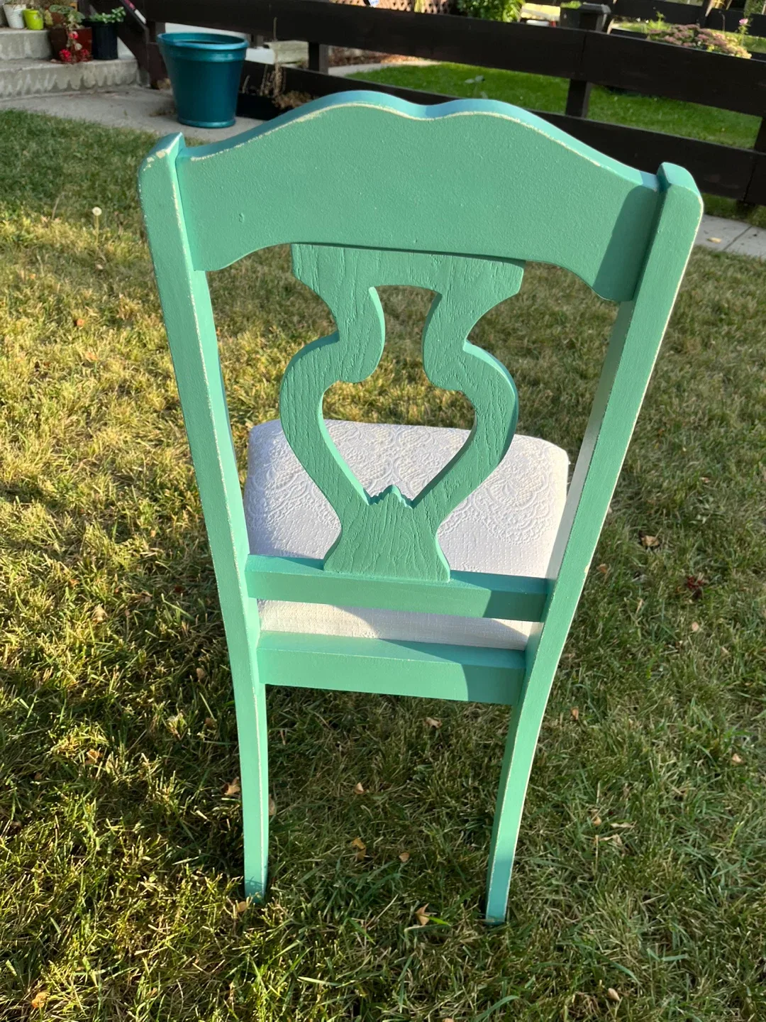 Turquoise Wooden Chair image indicator(5)