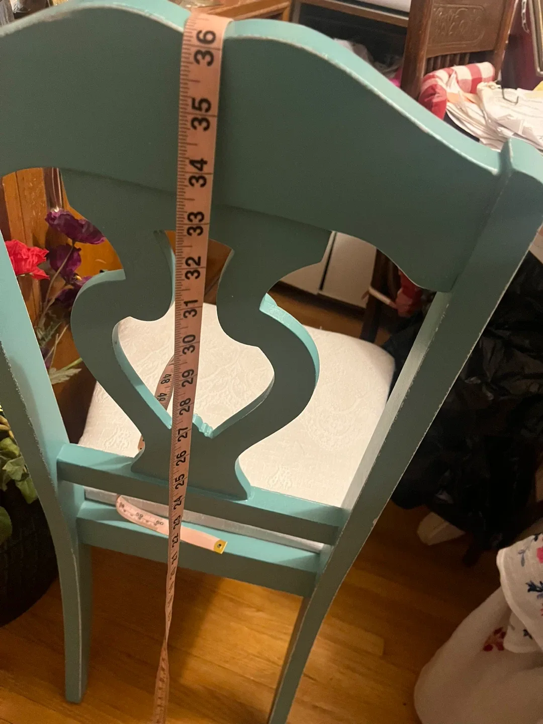 Turquoise Wooden Chair image indicator(7)