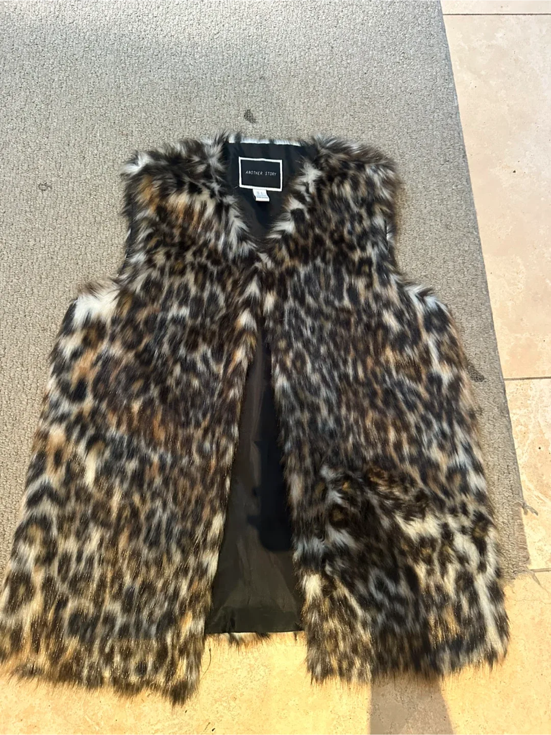 Another Story Faux Fur Vest - Size S thumbnail