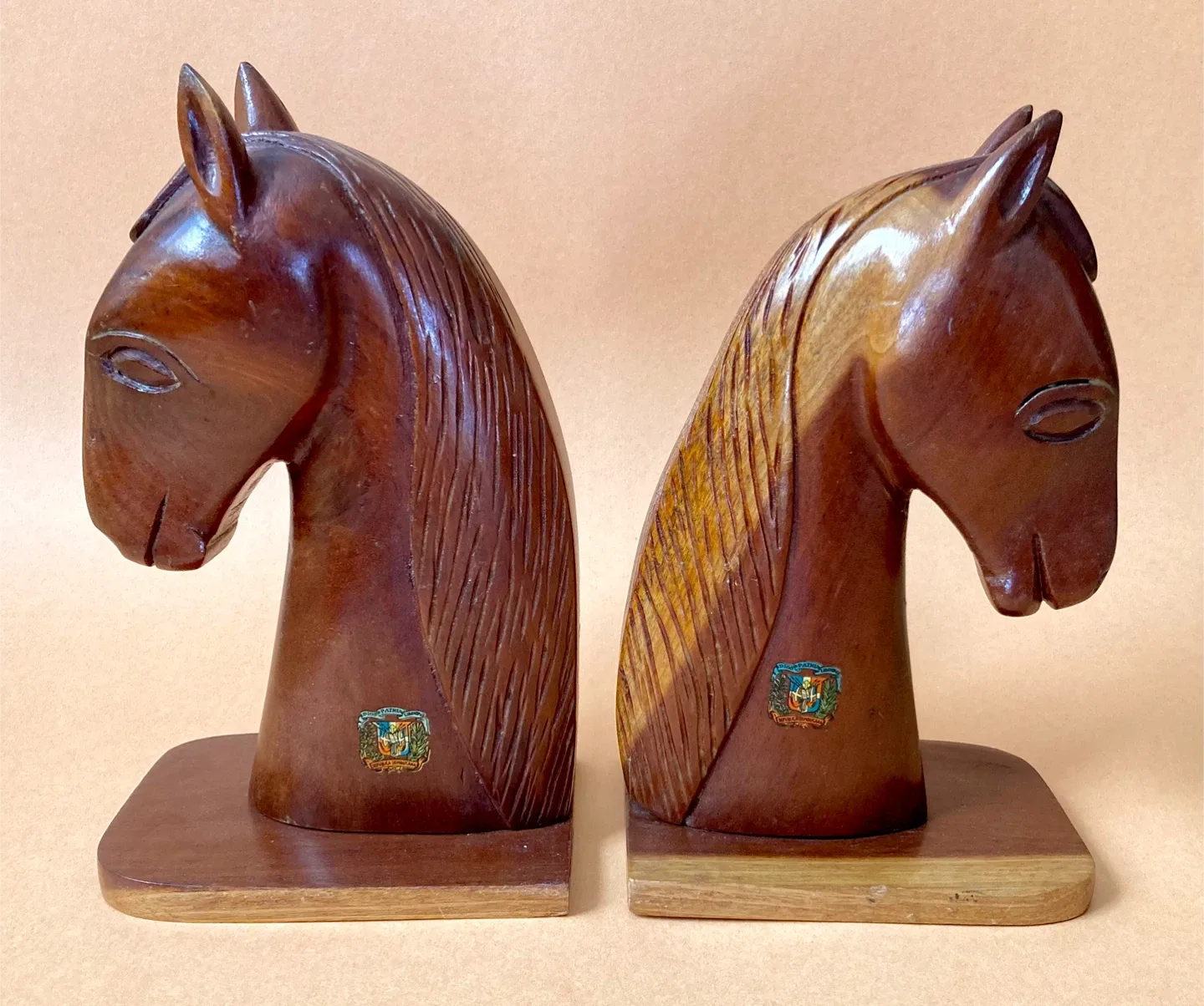 Vintage Wooden Hand Carved Horse Bookends image indicator(5)