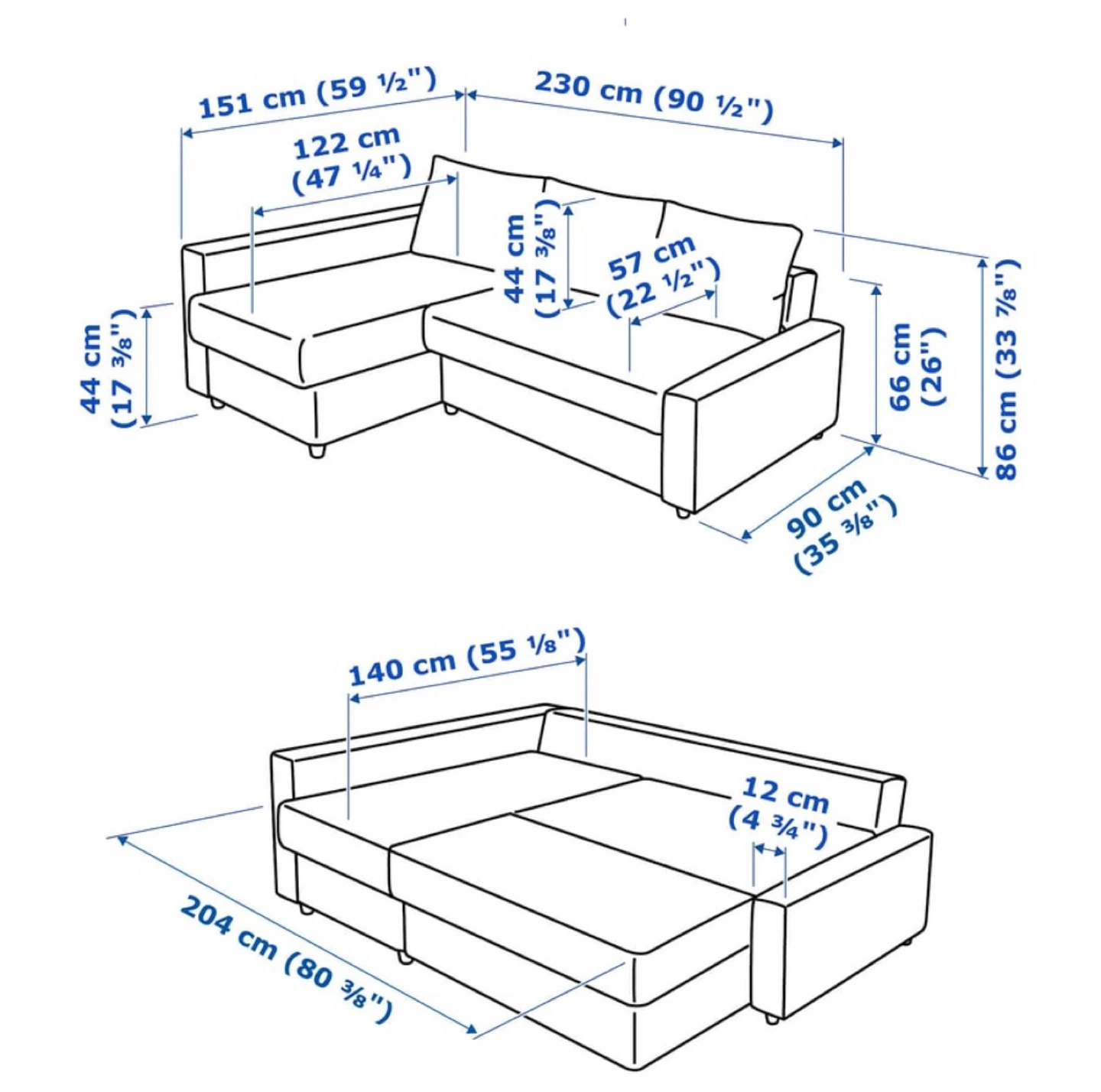 IKEA Friheten Sleeper Sectional Sofa - Navy Blue - photo 3
