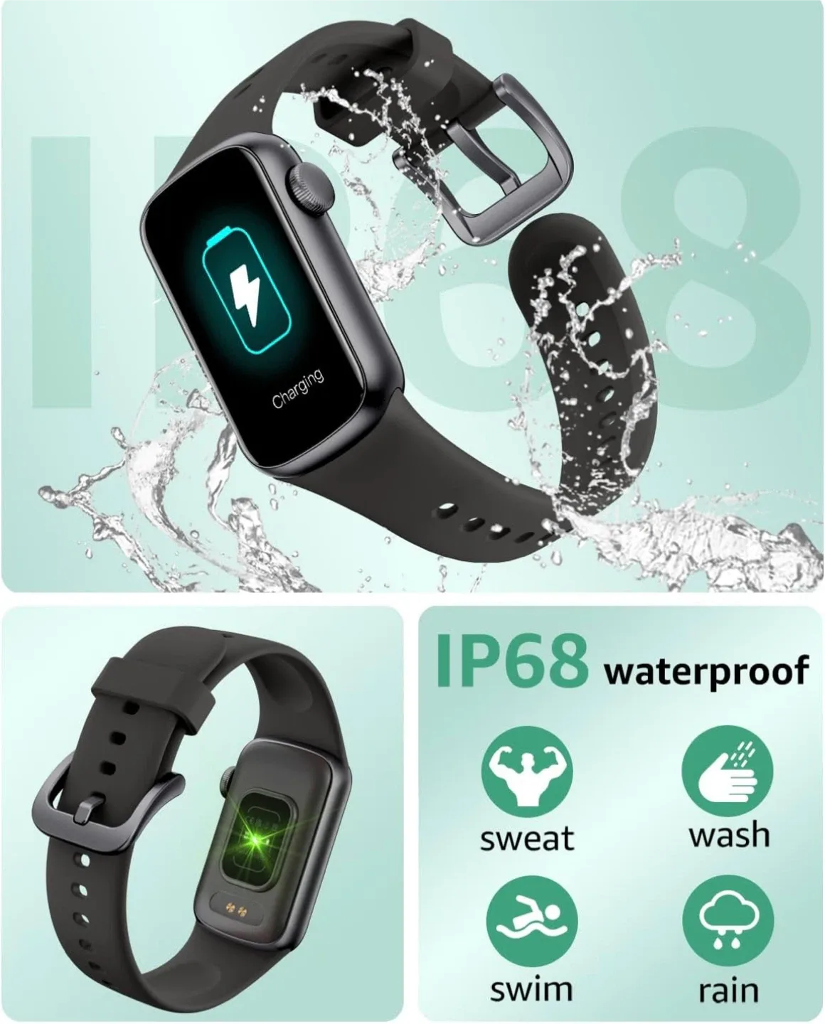 Black Smart Watch with 1.47" HD Screen image indicator(8)