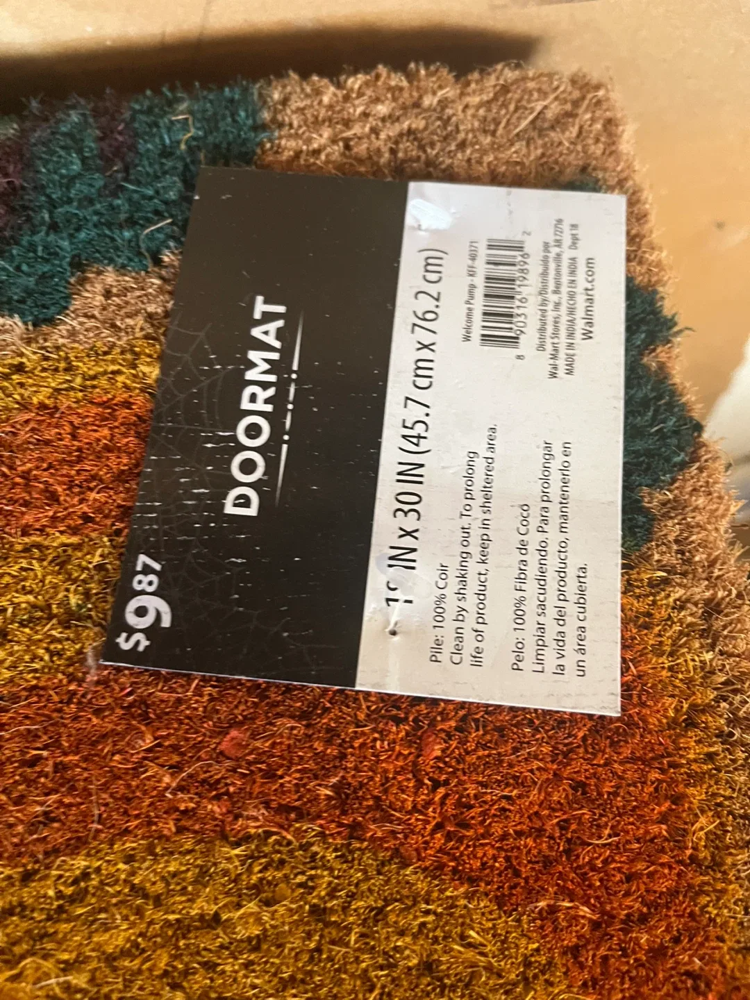 Welcome Pumpkin Doormat 18x30in image indicator(3)