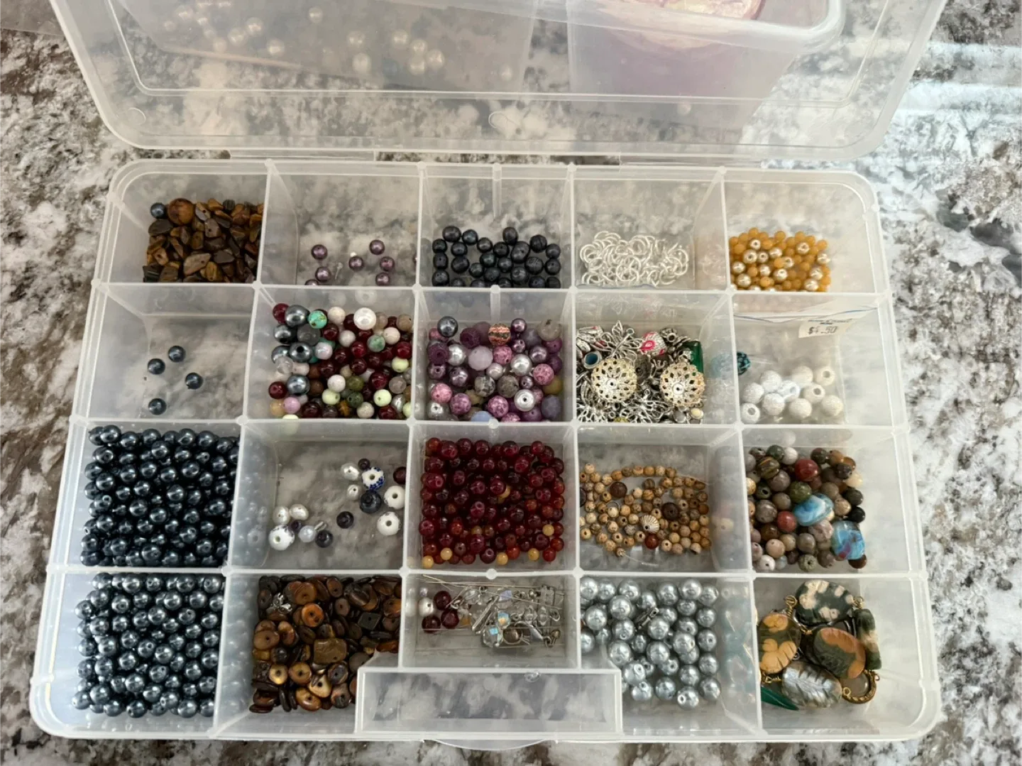 Mastercraft Organizer Cases with glass Beads & Supplies