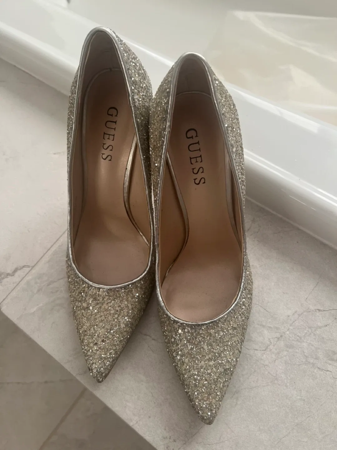 Vintage Guess Glitter Heels - Size 7 image indicator(3)