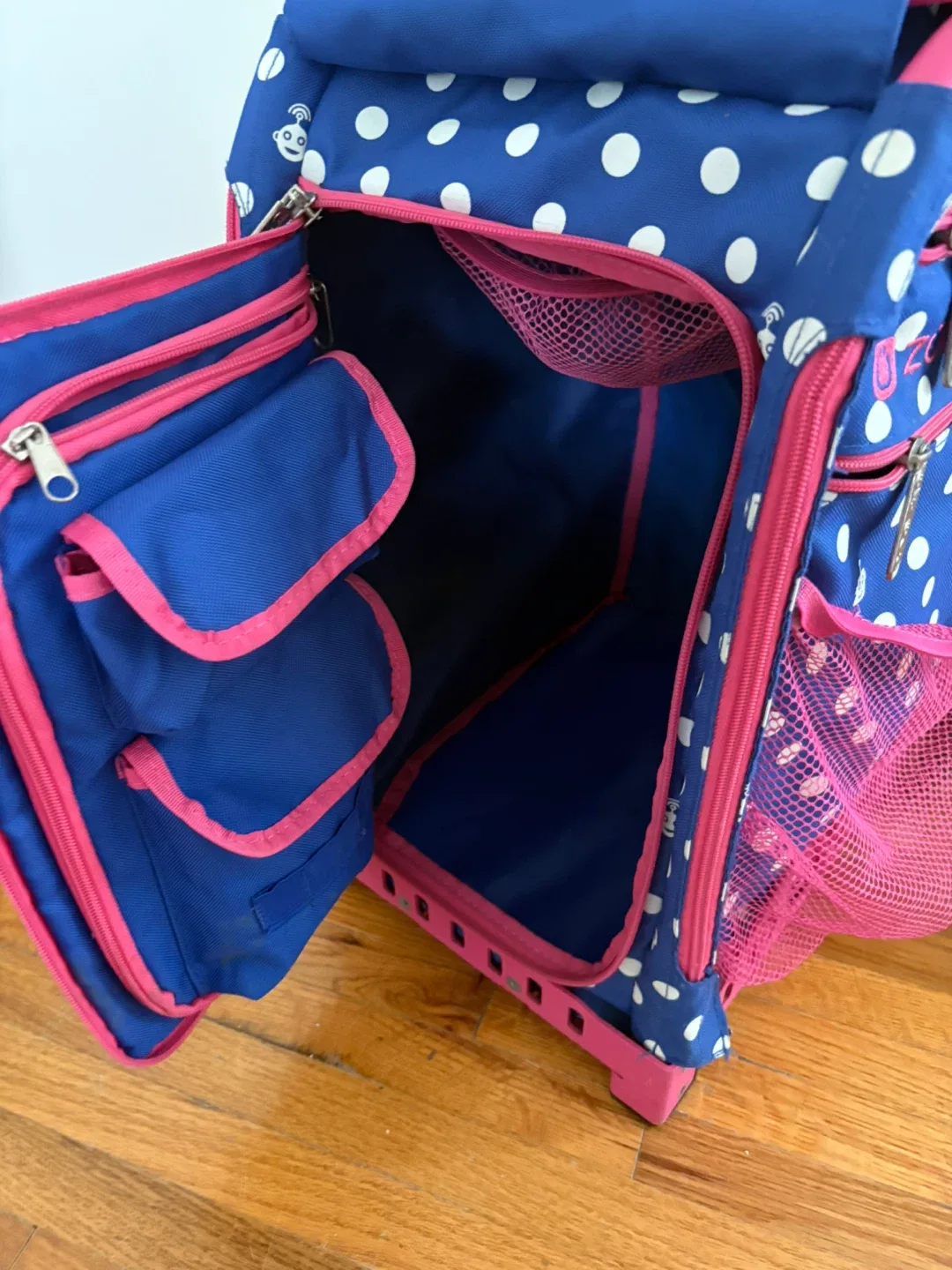 Zuca Rolling Backpack - Blue & Pink image indicator(3)