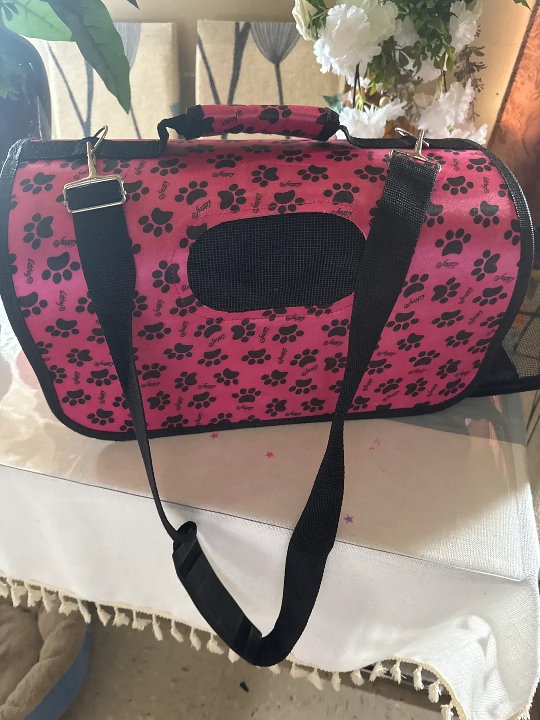 Lilly Pet Carrier - Pink Paw Print image indicator(4)
