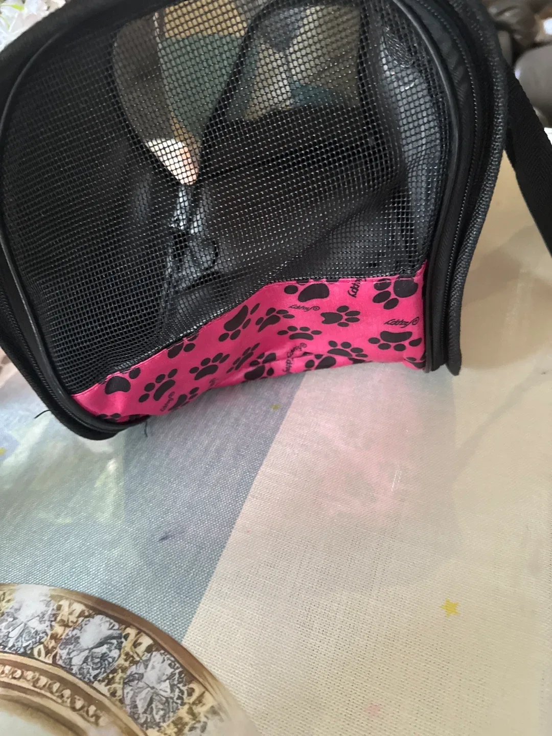 Lilly Pet Carrier - Pink Paw Print image indicator(5)