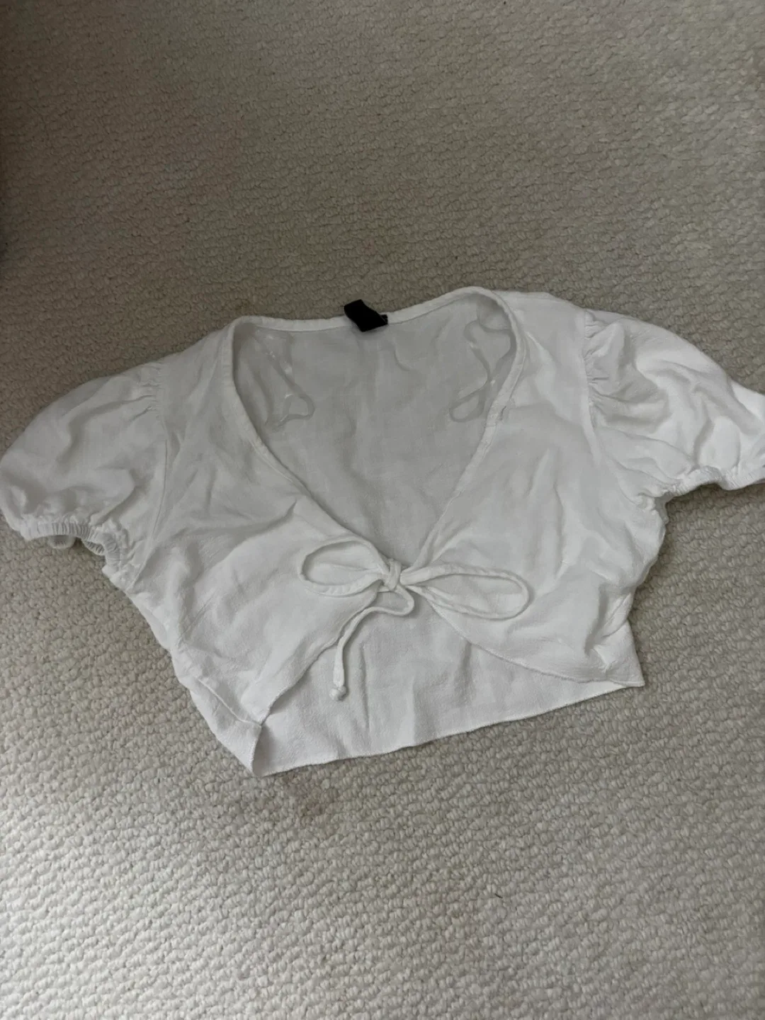 White Tie-Front Crop Top thumbnail