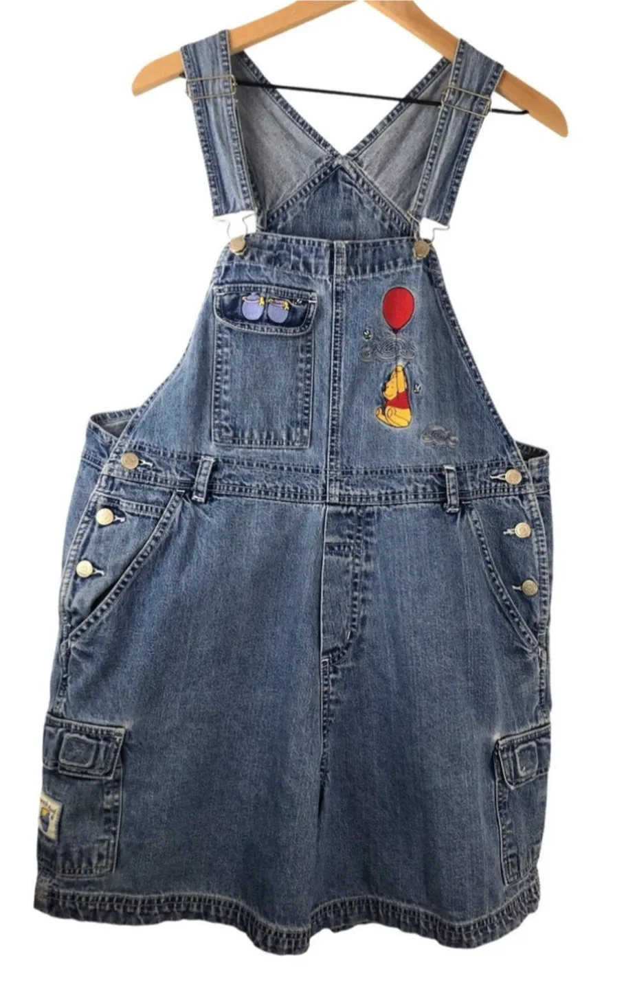 Vintage Disney Pooh Woman Denim Overalls - Size 22W/24W thumbnail
