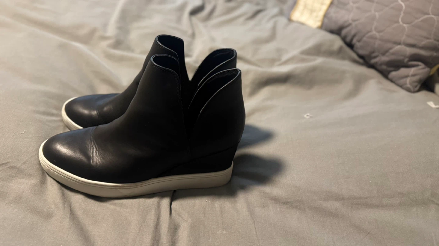 MIA Black Wedge Sneakers Size 9 - photo 2