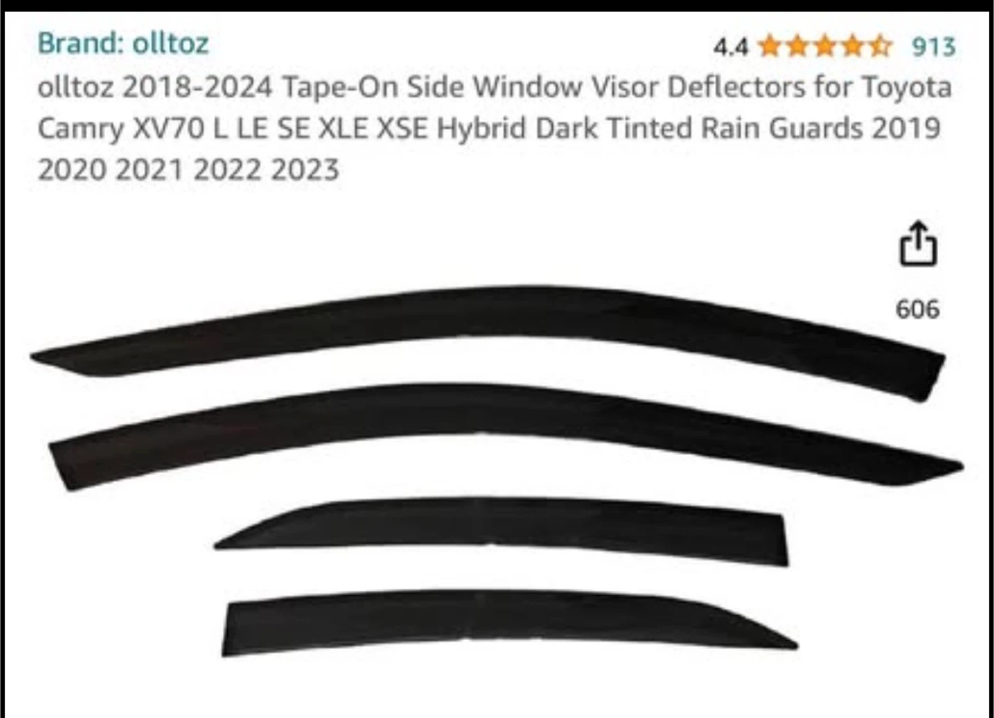 Olltoz Toyota Camry 2018-2024 Window Visor Deflectors - photo 2