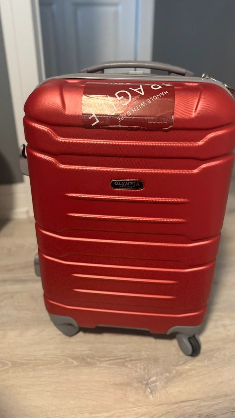 Olympia Rolling Carry-On Suitcase - Red