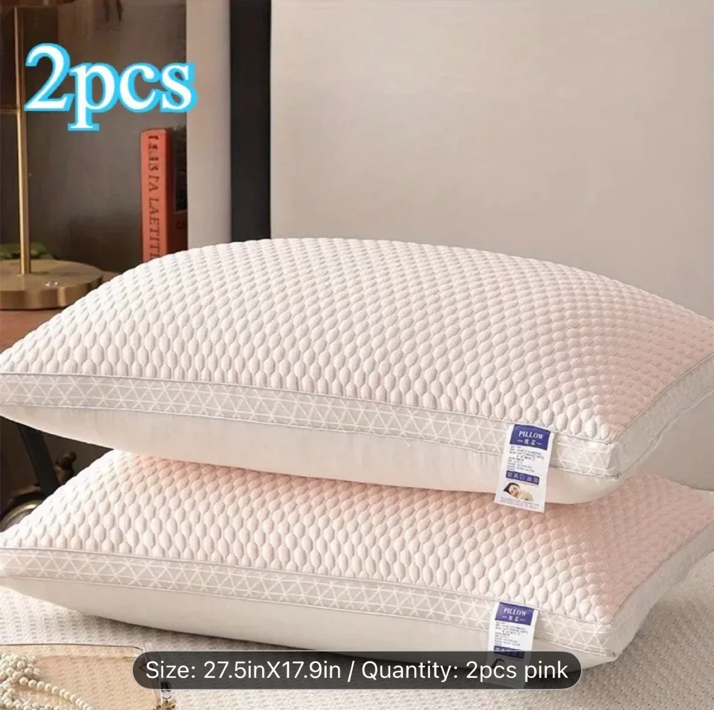 2pcs Breathable Cool Tofu Pillows - High-Quality Sleep Support image indicator(2)