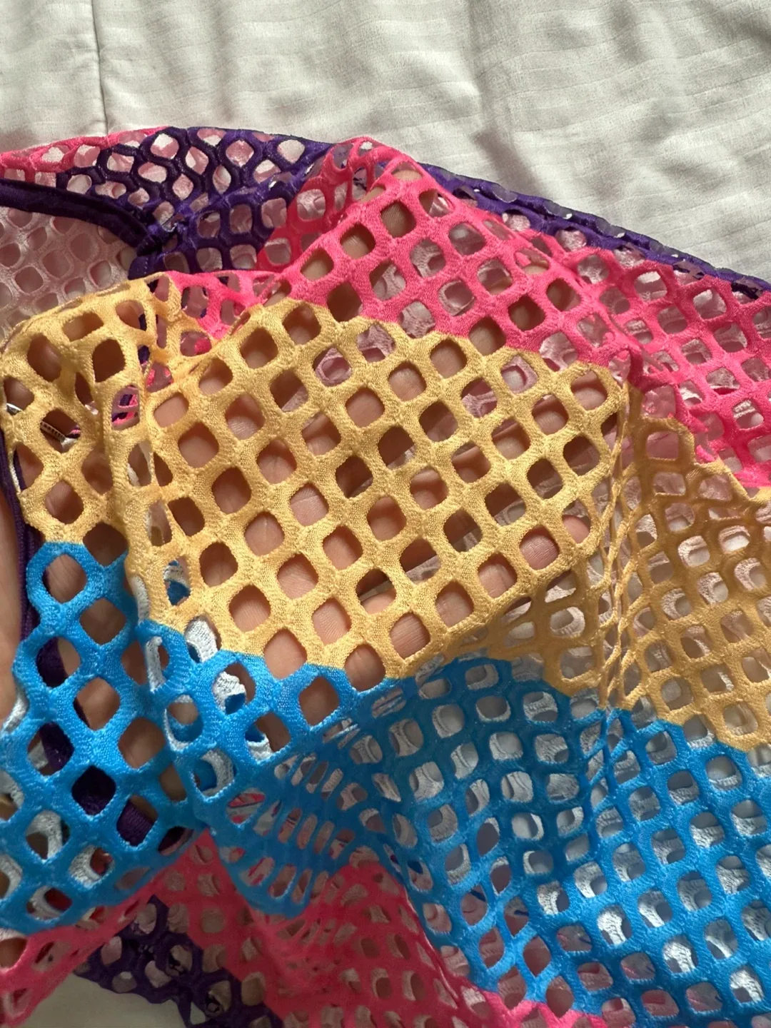 Redfox S Rainbow Fishnet Cover-Up Dress image indicator(2)