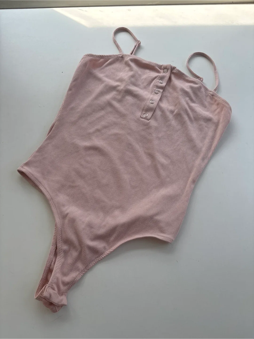 Ardene Pink Ribbed Bodysuit - Size S thumbnail