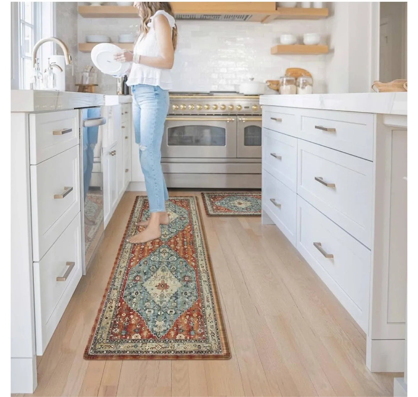 Brand new Boho Kitchen Mats, 17"x30"+17"x47" price is firm! thumbnail