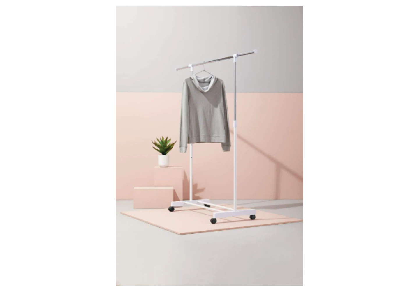 Adjustable Clothing Rack - White & Chrome - photo 2