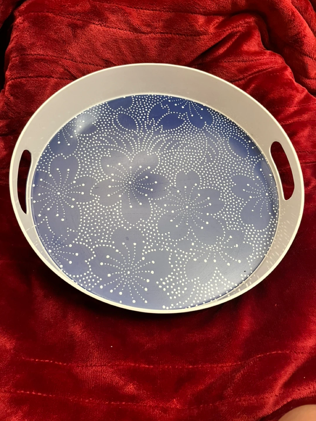 Blue Decorative Serving Tray