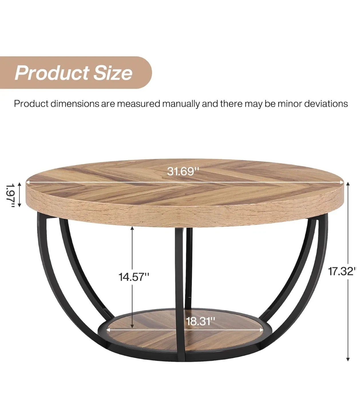 Tribesigns Round Accent Coffee Table image indicator(2)