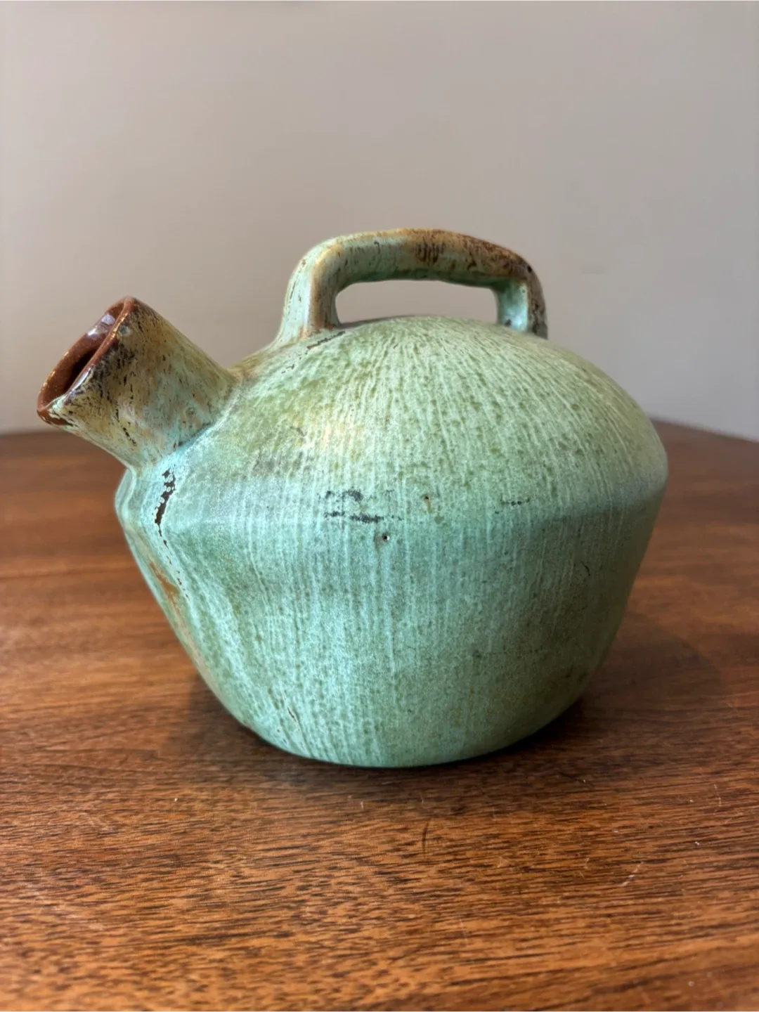 Pottery Pitcher with Handle - Green image indicator(5)