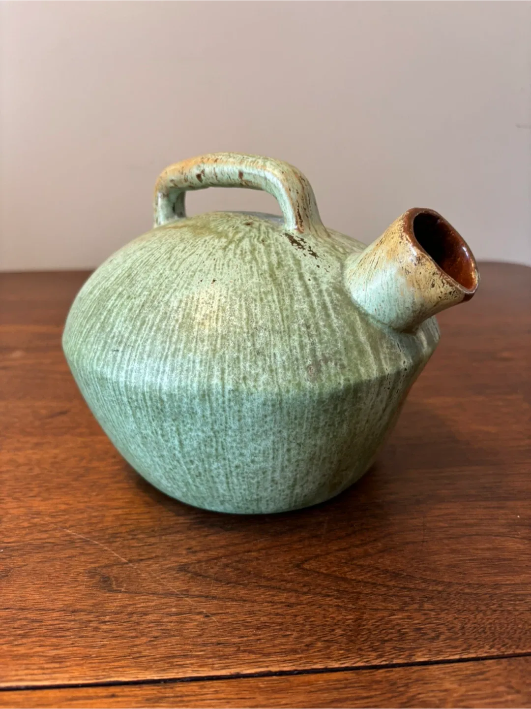 Pottery Pitcher with Handle - Green image indicator(3)