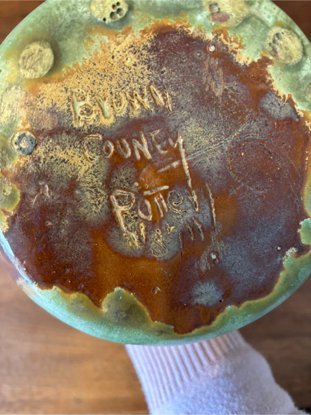 Pottery Pitcher with Handle - Green image indicator(8)