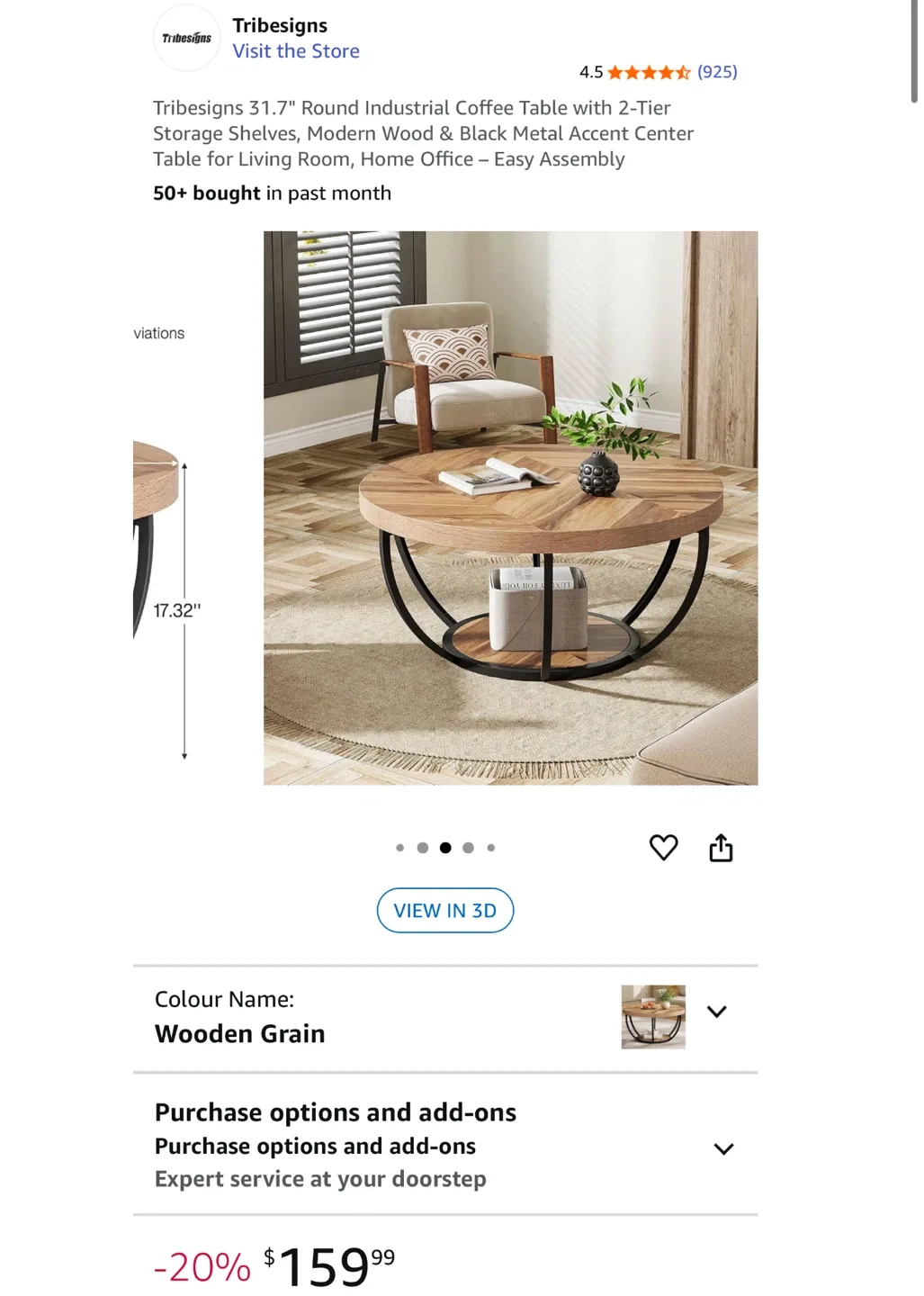 Tribesigns Round Accent Coffee Table image indicator(7)