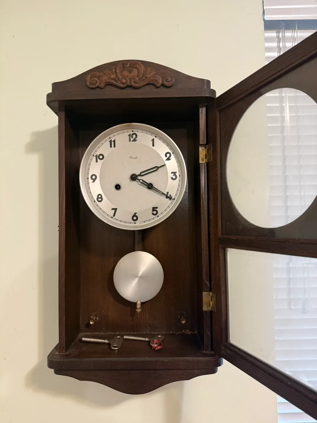 Vintage Wall Clock - Dark Wood thumbnail