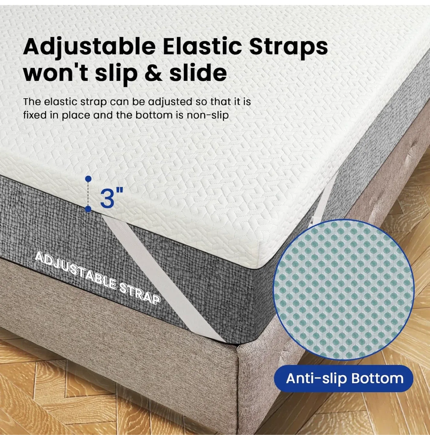 3 Inch King Size Memory Foam mattress topper. Cooling gel image indicator(2)