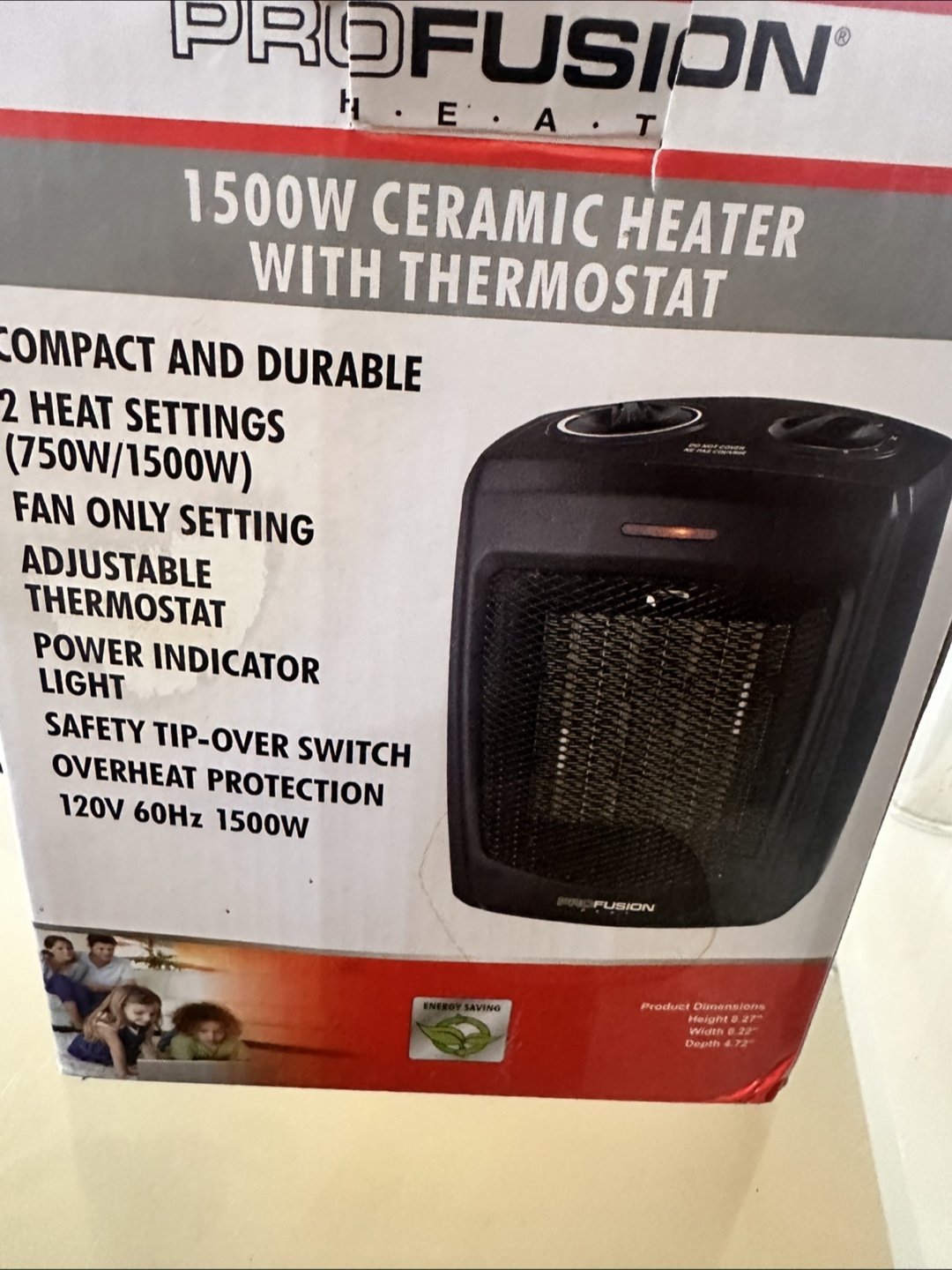 Profusion 1500W Ceramic Heater -used in Box - photo 2