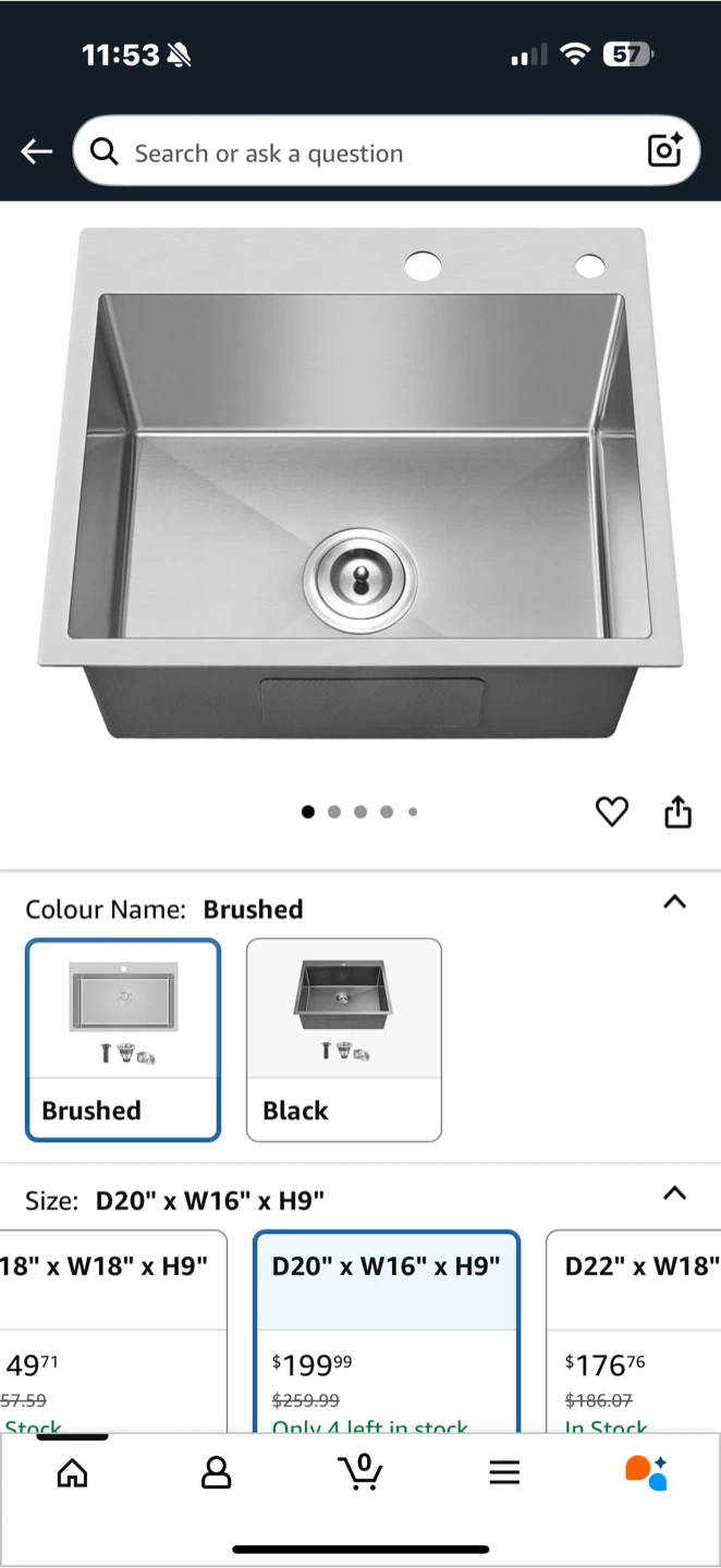 BBTEQEK Stainless Steel Kitchen Sink 20x16x9 - New in Box - photo 5