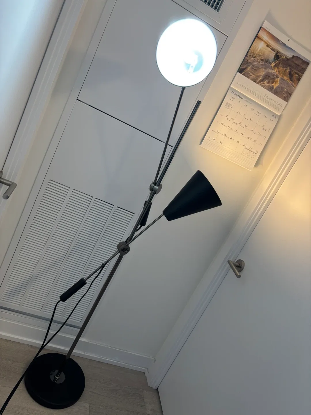 Modern Black metal - Adjustable Two-Light Floor Lamp image indicator(3)